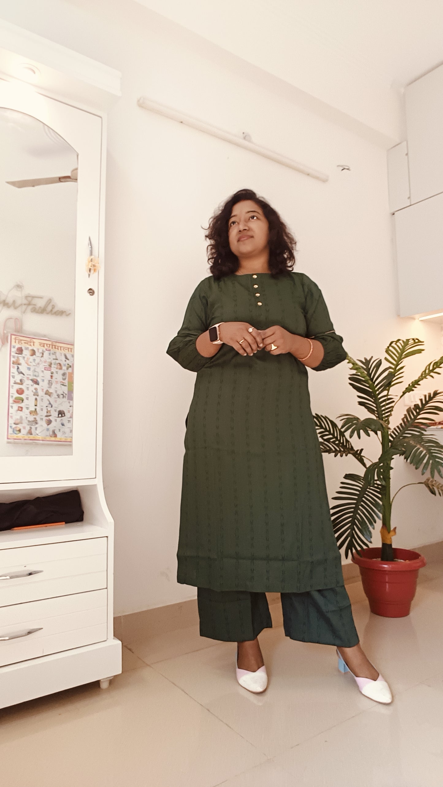 Printed Kurti - Women Pure Cotton Kurta Set with Dupatt